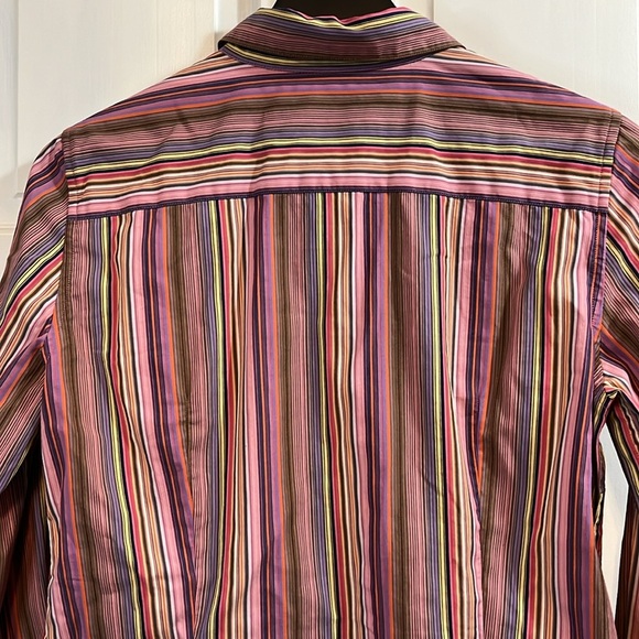 Robert Graham Colorful Stripes Button Down Blouse - Size Medium - Picture 7 of 11